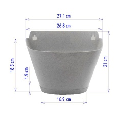 Vaso Desli Parede Nice 30 com Prato Granito