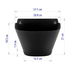Vaso Desli Parede Nice 30 com Prato Preto
