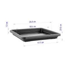 Prato Desli para Vaso Milão Preto - Tam 26