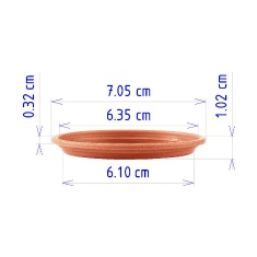 Prato Desli 7 para Vasos Marrom Mini