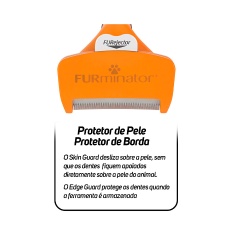 Rasqueadeira Furminator Laranja para Cães de Médio Porte e Pelo Curto