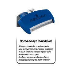 Rasqueadeira Furminator Azul para Cães de Grande Porte e Pelo Curto