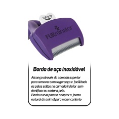 Rasqueadeira Furminator Roxa Média para Gatos de Pelo Longo