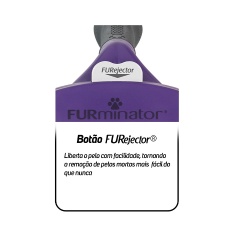 Rasqueadeira Furminator Roxa Média para Gatos de Pelo Longo