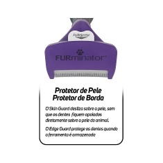 Rasqueadeira Furminator Roxa Média para Gatos de Pelo Longo