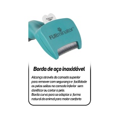 Rasqueadeira Furminator Verde Pequeno para Gatos de Pelo Longo