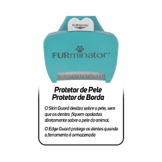 Rasqueadeira Furminator Verde Pequena para Gatos de Pelo Curto