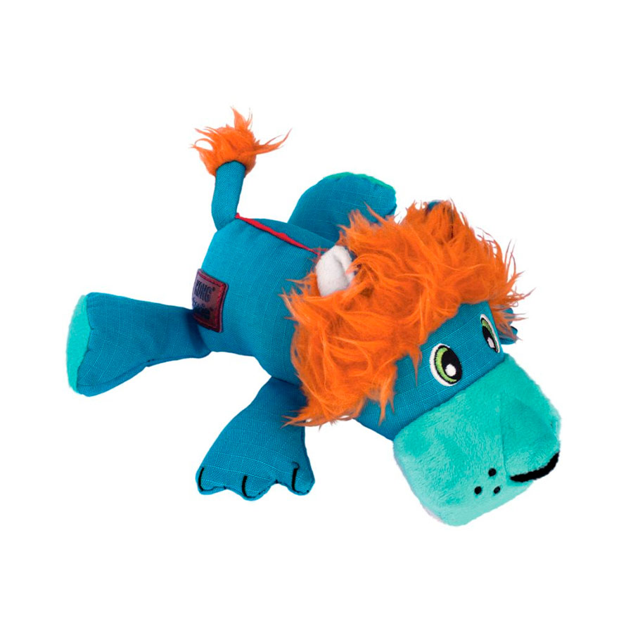 Brinquedo Kong para Cães Cozie Ultra Lucky Lion Azul e Laranja