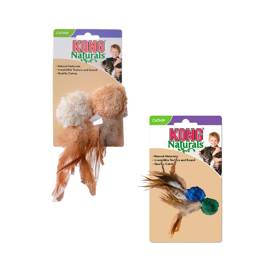 Brinquedo Kong para Gatos Crinkle Ball W/ Feathers - Cores Sortidas Brinquedo Kong para Gatos Crinkle Ball W/ Feathers - Cores Sortidas