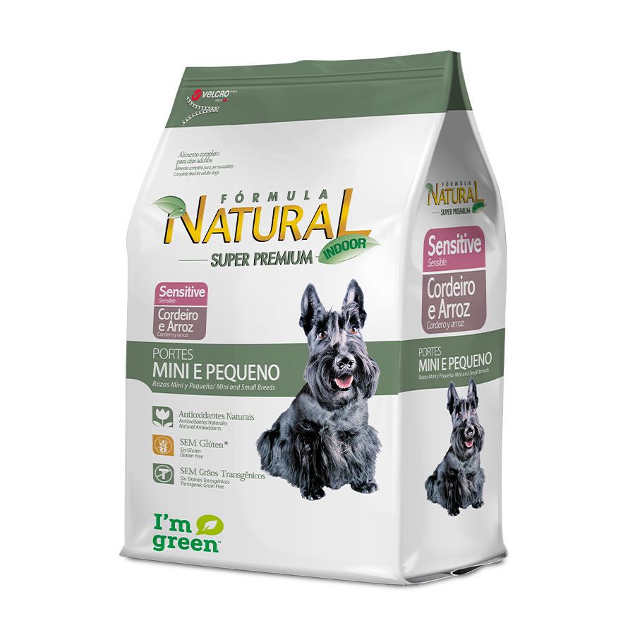 Ração Fórmula Natural Sensitive para Cães Adultos de Mini e Pequeno Porte Sabor Cordeiro e Arroz