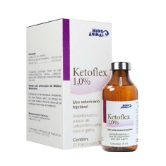 Medicamento Ketoflex Injetável 1,0% 10 ml para Cães e Gatos