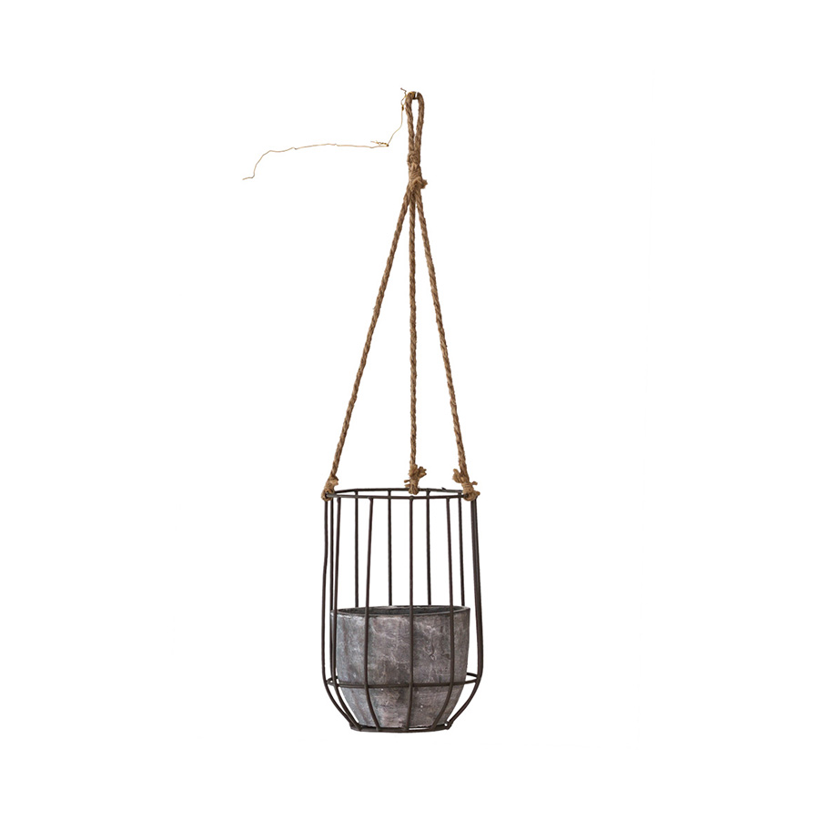 Cachepot Floral Atlanta de Argila com Suporte para Jardim