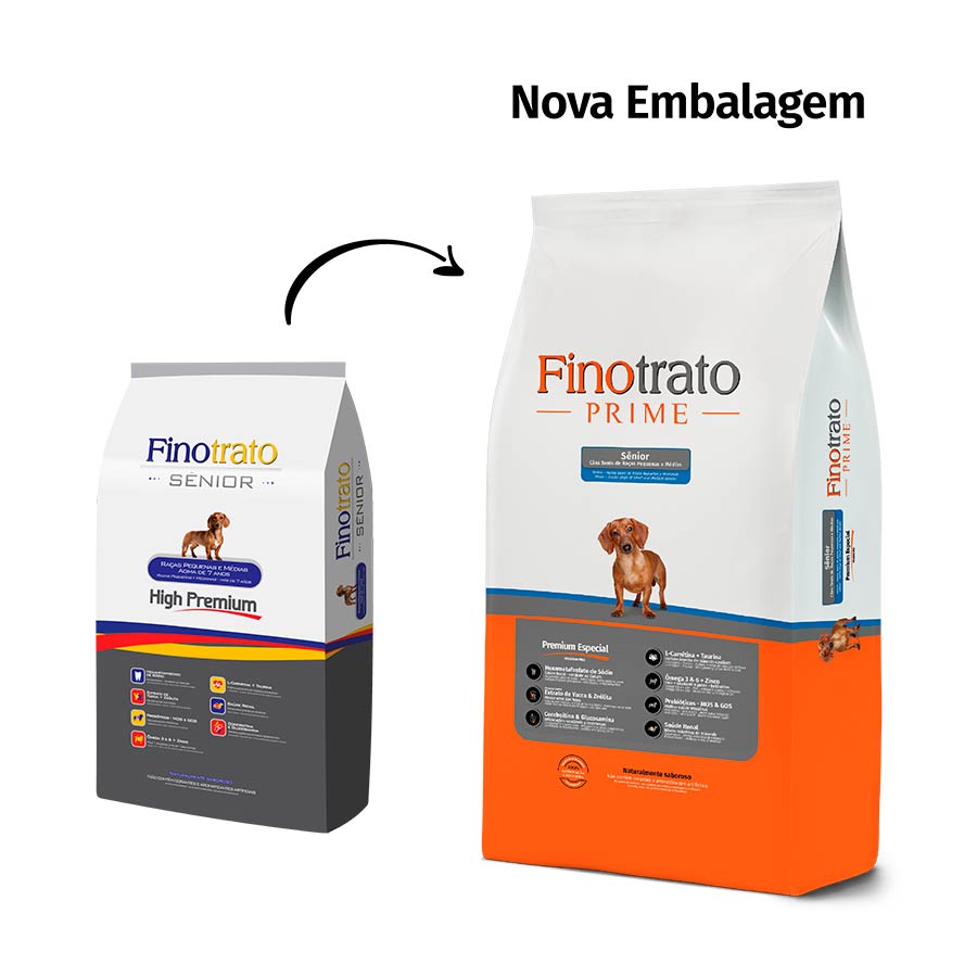 Ração Finotrato Prime para Cães Sênior de Porte Pequeno e Médio