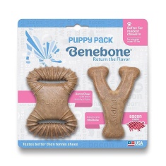 Benebone Puppy 2-Pack Bacon para Cães Filhotes