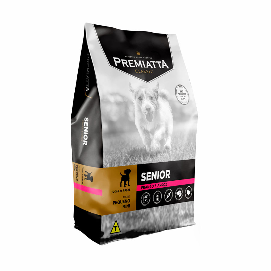 Ração Premiatta Classic para Cães Sênior de Porte Mini e Pequeno Sabor Frango e Arroz