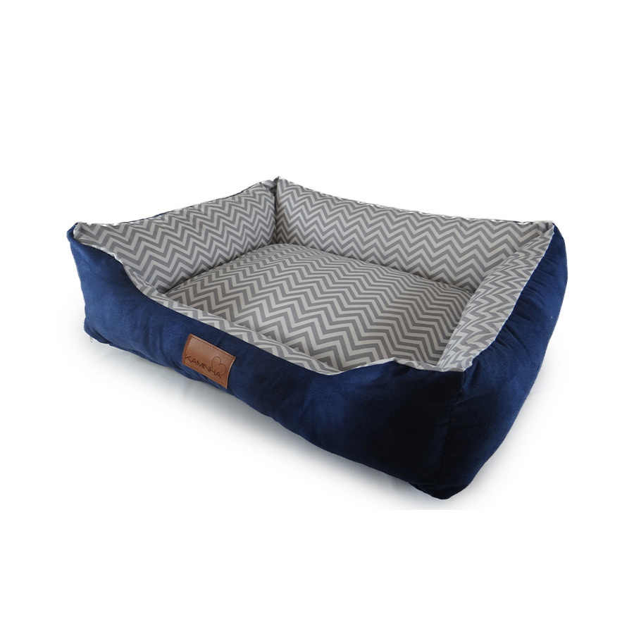 Cama Kaminha Veludo Marinho para Cães e Gatos