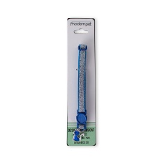 Coleira Modernpet Royal Elástica Azul para Gatos