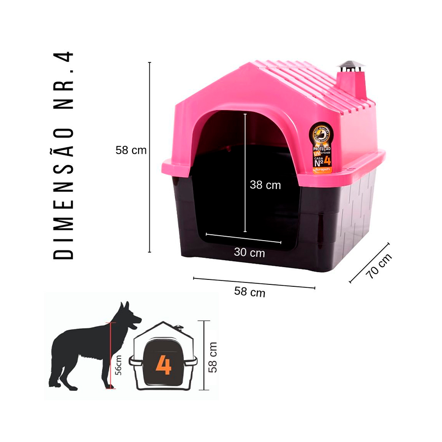 Casa DuraPets Dura House Rosa para Cães