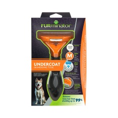 Rasqueadeira Furminator Laranja para Cães de Médio Porte e Pelo Curto