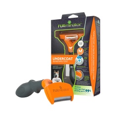 Rasqueadeira Furminator Laranja para Cães de Médio Porte e Pelo Curto