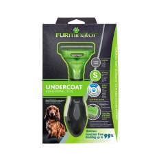 Rasqueadeira Furminator Verde para Cães de Pequeno Porte e Pelo Longo
