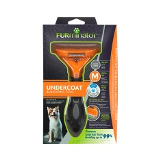 Rasqueadeira Furminator Laranja para Cães de Médio Porte e Pelo Longo