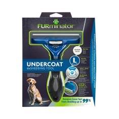 Rasqueadeira Furminator Azul para Cães de Grande Porte e Pelo Curto