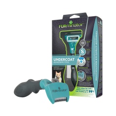 Rasqueadeira Furminator Verde Pequeno para Gatos de Pelo Longo