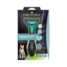 Rasqueadeira Furminator Verde Pequena para Gatos de Pelo Curto