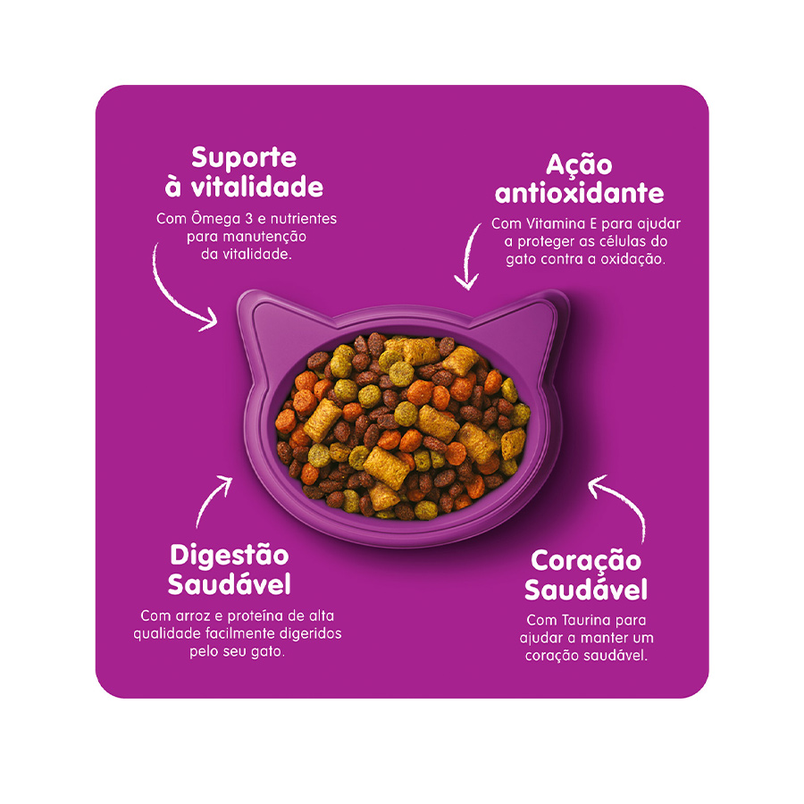 Ração Whiskas para Gatos Adultos 7+ Carne