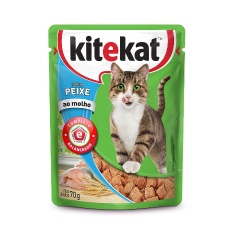 Ração Úmida Kitekat Sachê Peixe ao Molho para Gatos Adultos 70 g