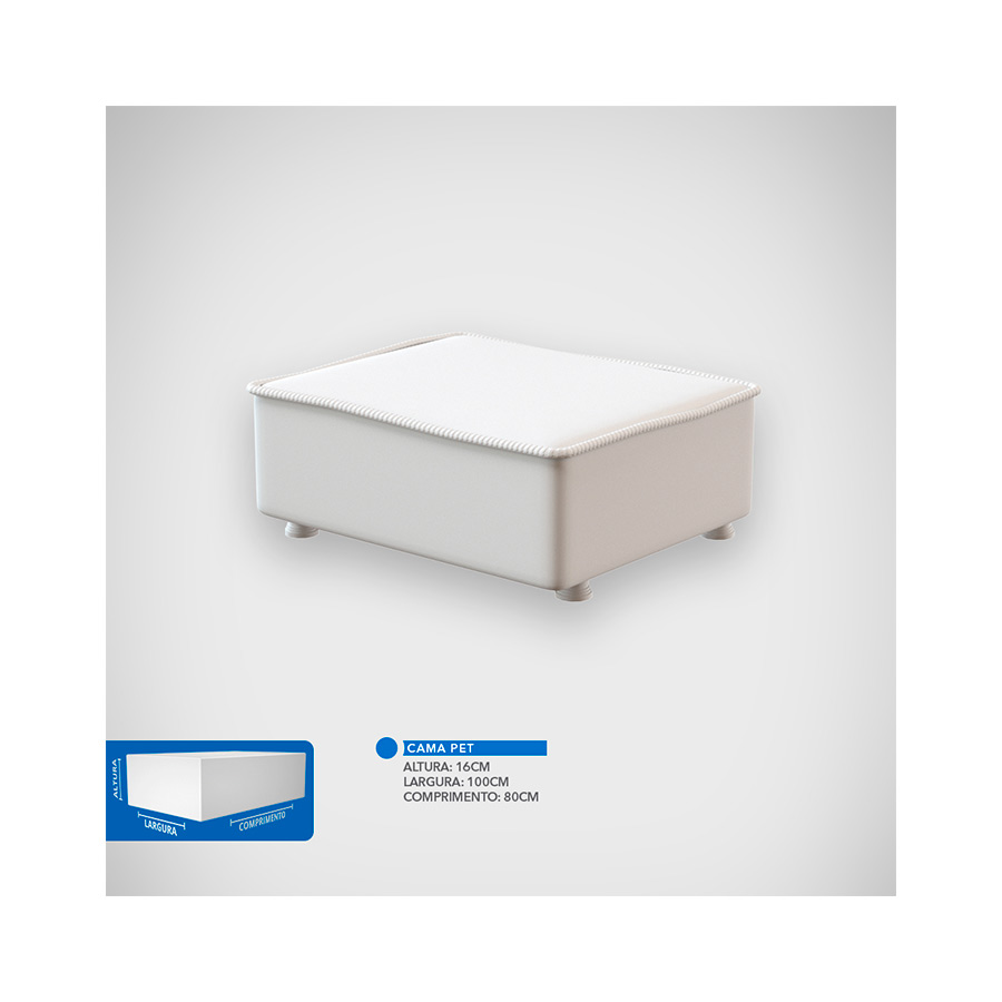 Cama Pet Sleep Pelmex Classic Cinza e Branco para Cães e Gatos