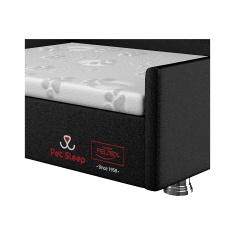 Conjunto Cama Box Pet Sleep Pelmex Luxo Preto e Branco para Cães e Gatos