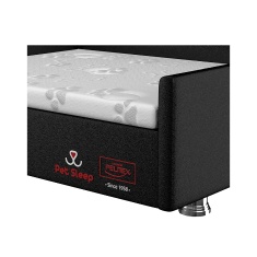 Conjunto Cama Box Pet Sleep Pelmex Luxo Preto e Branco para Cães e Gatos