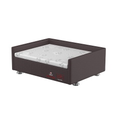 Conjunto Cama Box Pet Sleep Pelmex Luxo Marrom e Branco para Cães e Gatos