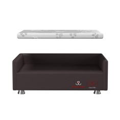 Conjunto Cama Box Pet Sleep Pelmex Luxo Marrom e Branco para Cães e Gatos