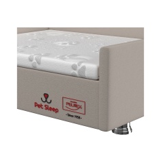 Conjunto Cama Box Pet Sleep Pelmex Luxo Bege e Branco para Cães e Gatos
