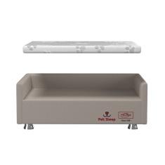 Conjunto Cama Box Pet Sleep Pelmex Luxo Bege e Branco para Cães e Gatos