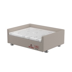 Conjunto Cama Box Pet Sleep Pelmex Luxo Bege e Branco para Cães e Gatos