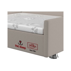 Conjunto Cama Box Pet Sleep Pelmex Luxo Bege e Branco para Cães e Gatos
