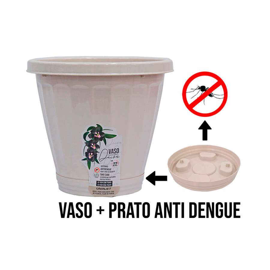 Vaso Uninjet com Prato Palha