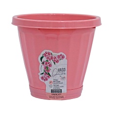 Vaso Uninjet com Prato Rosa