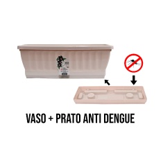 Vaso Uninjet Jardineira com Prato Palha