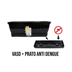Vaso Uninjet Jardineira com Prato Preto