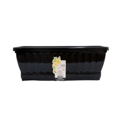 Vaso Uninjet Jardineira com Prato Preto
