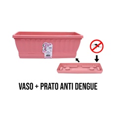 Vaso Uninjet Jardineira com Prato Rosa