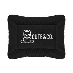 Colchonete Cute&Co Microfibra Preto para Cães e Gatos