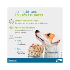Coleira Antipulgas e Carrapatos Seresto para Cães e Gatos até 8 Kg Elanco