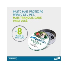 Coleira Antipulgas e Carrapatos Seresto para Cães e Gatos até 8 Kg Elanco