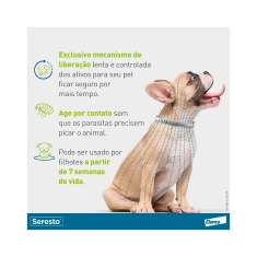 Coleira Antipulgas e Carrapatos Seresto para Cães acima de 8 Kg Elanco